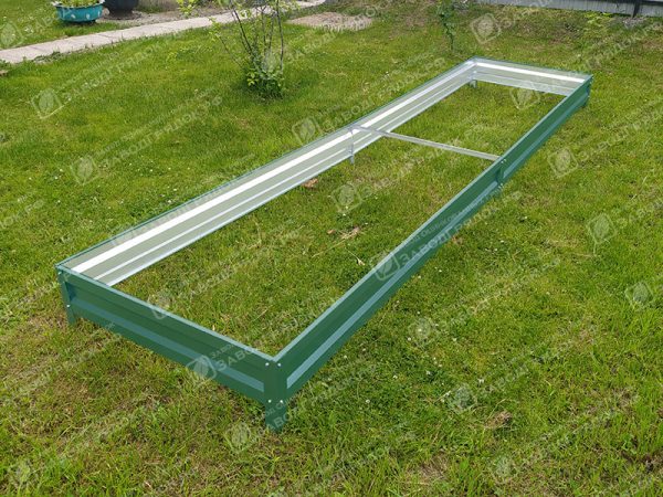 Грядка «Усиленная» 0.8*2м (высота 15 см) с полимерным покрытием RAL 6005 — изображение 1